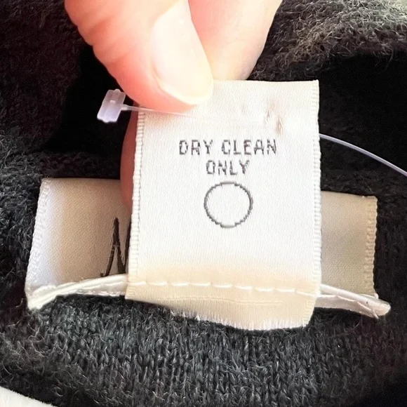 Neiman Marcus Grey Mock Neck Lace Knit Merino Wool Cashmere Silk Sweater Sz Med - Picture 6 of 8